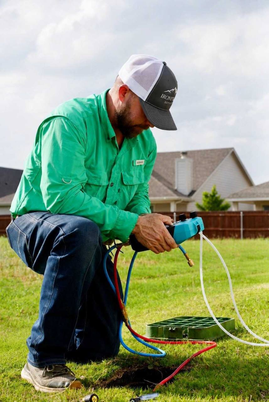 Bryan Calkins providing on-site backflow service